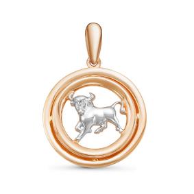 Золотая подвеска Знак зодиака Телец КЮЗ Del'ta D035784 D035784 фото