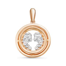 Золотая подвеска Знак зодиака Близнецы КЮЗ Del'ta D035785 D035785 фото