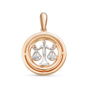 Золотая подвеска Знак зодиака Весы КЮЗ Del'ta D035789 D035789 фото