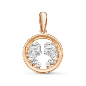 Золотая подвеска Знак зодиака Близнецы КЮЗ Del'ta D035824 D035824 фото