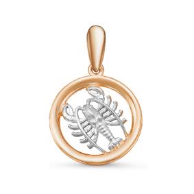 Золотая подвеска Знак зодиака Рак КЮЗ Del'ta D035825 D035825 фото