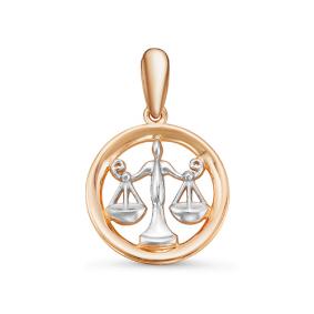 Золотая подвеска Знак зодиака Весы КЮЗ Del'ta D035828 D035828 фото