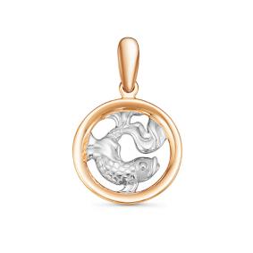 Золотая подвеска Знак зодиака Рыбы КЮЗ Del'ta D035833 D035833 фото