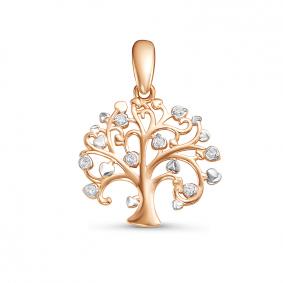 Золотая подвеска КЮЗ Del'ta D035853 с фианитом D035853 фото