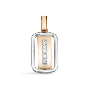 Золотая подвеска КЮЗ Del'ta D035952 с фианитом D035952 фото