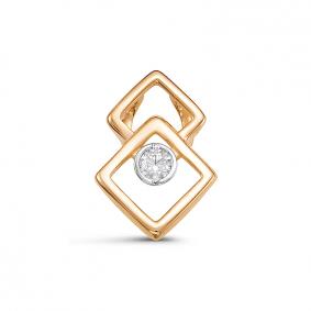 Золотая подвеска КЮЗ Del'ta D036634 с фианитом D036634 фото