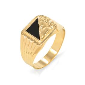 Золотое кольцо КЮЗ Del'ta D040045 с фианитом D040045 фото