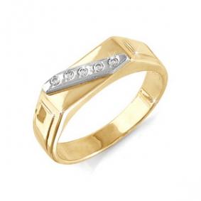 Золотое кольцо КЮЗ Del'ta D040067 с фианитом D040067 фото