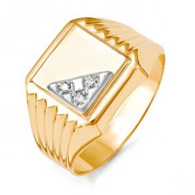 Золотое кольцо КЮЗ Del'ta D040131 с фианитом D040131 фото