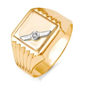 Золотое кольцо КЮЗ Del'ta D040133 с фианитом D040133 фото