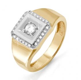 Золотое кольцо КЮЗ Del'ta D040180 с фианитом D040180 фото