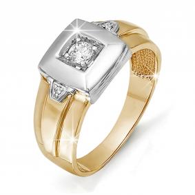 Золотое кольцо КЮЗ Del'ta D040189 с фианитом D040189 фото