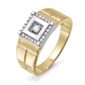 Золотое кольцо КЮЗ Del'ta D040195 с фианитом D040195 фото