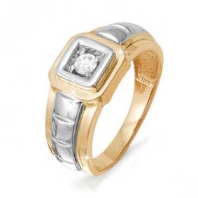 Золотое кольцо КЮЗ Del'ta D040199 с фианитом D040199 фото