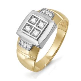 Золотое кольцо КЮЗ Del'ta D040202 с фианитом D040202 фото