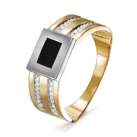 Золотое кольцо КЮЗ Del'ta D040219 с фианитом D040219 фото