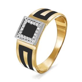 Золотое кольцо КЮЗ Del'ta D040223 с фианитом и эмалью D040223 фото