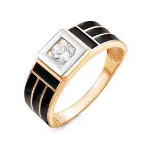 Золотое кольцо КЮЗ Del'ta D040229 с фианитом и эмалью D040229 фото