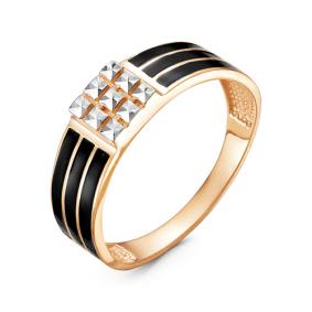 Золотое кольцо КЮЗ Del'ta D040232 с эмалью D040232 фото