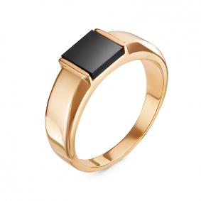 Золотая мужская печатка КЮЗ Del'ta с фианитом D040256 D040256 фото