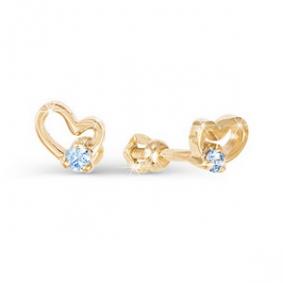 Золотые серьги КЮЗ Del'ta D050010 с фианитом D050010 фото