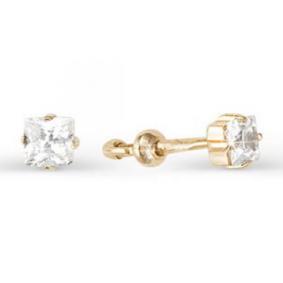 Золотые серьги КЮЗ Del'ta D050013 с фианитом D050013 фото