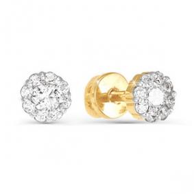 Золотые серьги КЮЗ Del'ta D050087 с фианитом D050087 фото