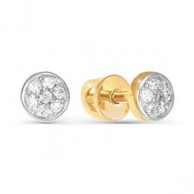 Золотые серьги КЮЗ Del'ta D050088 с фианитом D050088 фото