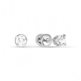 Серьги из белого золота КЮЗ Del'ta D050089 с фианитом D050089 фото