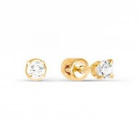 Золотые серьги КЮЗ Del'ta D050094 с фианитом D050094 фото