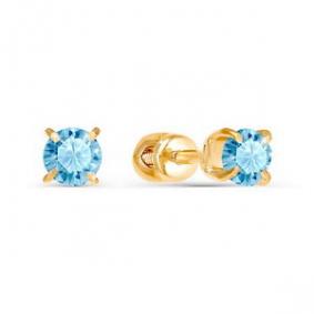 Золотые серьги КЮЗ Del'ta D050109/ф с фианитом D050109/ф фото