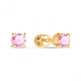 Золотые серьги КЮЗ Del'ta D050111 с фианитом D050111 фото