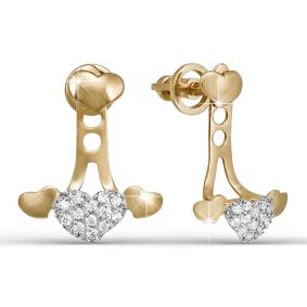 Золотые серьги КЮЗ Del'ta D050140 с фианитом D050140 фото