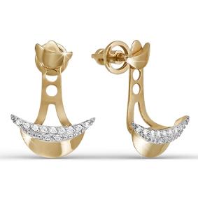 Золотые серьги КЮЗ Del'ta D050141 с фианитом D050141 фото