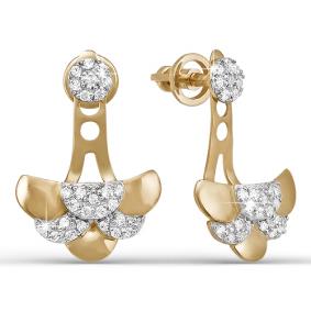 Золотые серьги КЮЗ Del'ta D050148 с фианитом D050148 фото