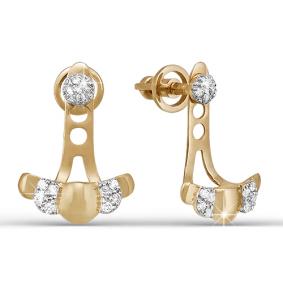 Золотые серьги КЮЗ Del'ta D050149 с фианитом D050149 фото