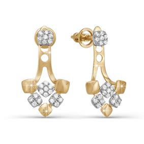Золотые серьги КЮЗ Del'ta D050151 с фианитом D050151 фото