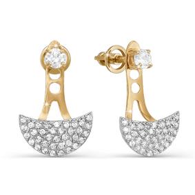 Золотые серьги КЮЗ Del'ta D050152 с фианитом D050152 фото