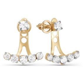 Золотые серьги КЮЗ Del'ta D050154 с фианитом D050154 фото