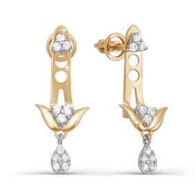 Золотые серьги КЮЗ Del'ta D050160 с фианитом D050160 фото