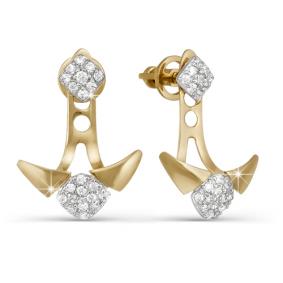 Золотые серьги КЮЗ Del'ta D050162 с фианитом D050162 фото