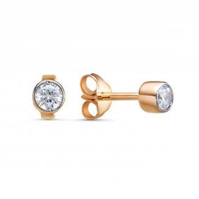 Золотые серьги КЮЗ Del'ta D050213 с фианитом D050213 фото