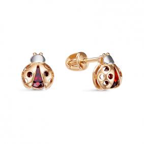 Золотые серьги КЮЗ Del'ta D0502209 с фианитом D0502209 фото