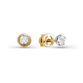 Золотые серьги КЮЗ Del'ta D050237 с фианитом D050237 фото