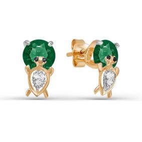 Золотые серьги КЮЗ Del'ta D050273/ф с фианитом D050273/ф фото