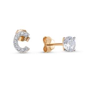 Золотые серьги КЮЗ Del'ta D0502795 с фианитом D0502795 фото