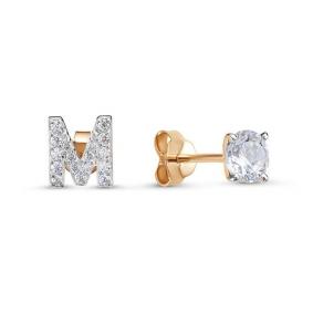 Золотые серьги КЮЗ Del'ta D0502861 с фианитом D0502861 фото