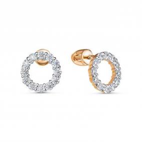 Золотые серьги КЮЗ Del'ta D0502886 с фианитом D0502886 фото