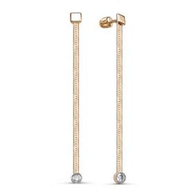 Золотые серьги КЮЗ Del'ta D050385 с фианитом D050385 фото