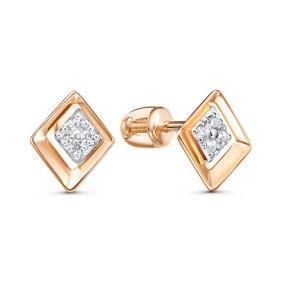 Золотые серьги КЮЗ Del'ta D0505788 с фианитом D0505788 фото